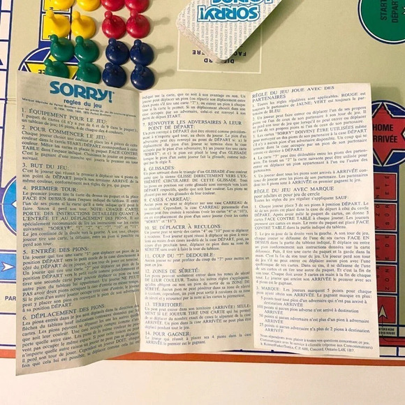 Vintage 1972 Sorry  Board Game Parker Brothers Complete - Picture 11 of 12